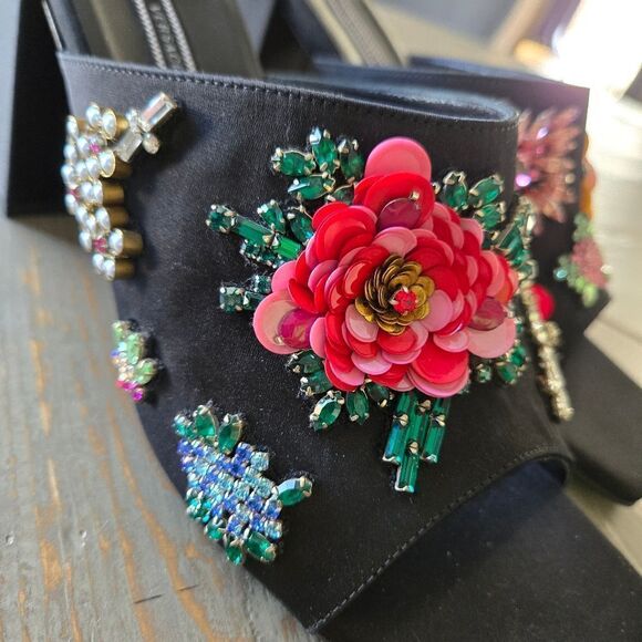 Verace Embellished Black Women's Heels size 40 new - Picture 3 of 12